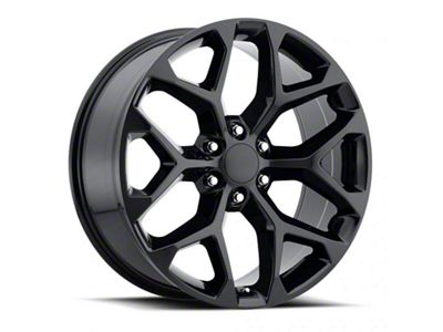 Chevy Snowflake Replica Gloss Black 6-Lug Wheel; 20x9; 27mm Offset (15-20 Tahoe)