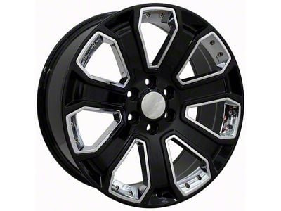 CV93B Black with Chrome Insert 6-Lug Wheel; 22x9; 24mm Offset (15-20 Tahoe)