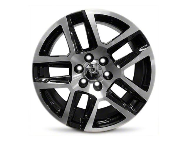 Double 5-Spoke Gloss Black Machined 6-Lug Wheel; 20x9; 28mm Offset (15-20 Tahoe)