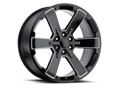 Dual Six Star Replica Gloss Black Ball Milled 6-Lug Wheel; 22x9; 24mm Offset (15-20 Tahoe)