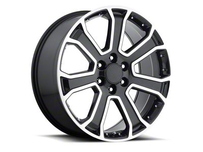 Escalade Replica Gloss Black Machine Face 6-Lug Wheel; 24x10; 31mm Offset (15-20 Tahoe)