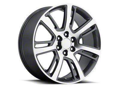 Escalade Replica Grey Machine Face 6-Lug Wheel; 24x10; 31mm Offset (15-20 Tahoe)