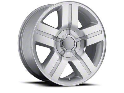 Texas Silverado Replica Silver Machine Face 6-Lug Wheel; 20x8.5; 30mm Offset (15-20 Tahoe)