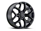 2014 Snowflake Replica Gloss Black 6-Lug Wheel; 22x9; 24mm Offset (15-20 Yukon)