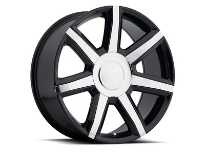 Escalade Luxury Replica Gloss Black 6-Lug Wheel; 22x9; 24mm Offset (15-20 Yukon)