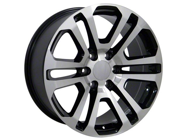 Sierra Style Black Machined 6-Lug Wheel; 20x9; 31mm Offset (15-20 Yukon)