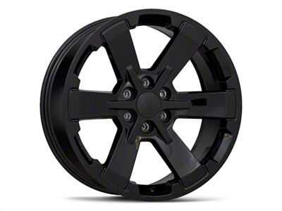 Rally Style Black 6-Lug Wheel; 22x9; 24mm Offset (99-06 Sierra 1500)