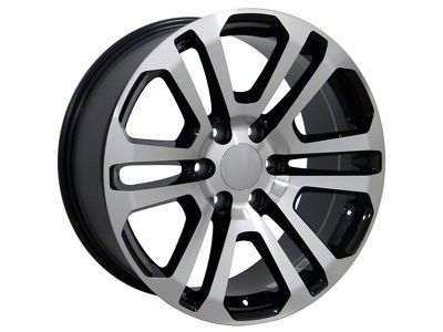 Sierra Style Black Machined 6-Lug Wheel; 20x9; 31mm Offset (99-06 Sierra 1500)