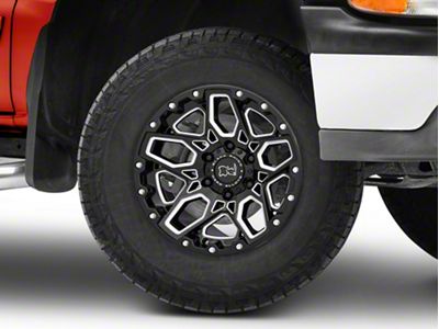 Black Rhino Shrapnel Gloss Black Milled 6-Lug Wheel; 17x9.5; 12mm Offset (99-06 Silverado 1500)