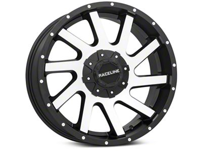 Raceline Twist Black Machined 6-Lug Wheel; 20x9; 20mm Offset (99-06 Silverado 1500)