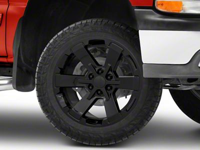 Rally Style Black 6-Lug Wheel; 22x9; 24mm Offset (99-06 Silverado 1500)