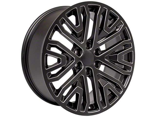 Next Gen Sierra Style Black Milled 6-Lug Wheel; 22x9; 28mm Offset (07-13 Sierra 1500)