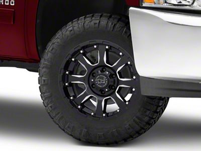 Black Rhino Sierra Gloss Black Milled 6-Lug Wheel; 18x9; 12mm Offset (07-13 Silverado 1500)