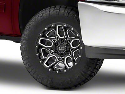 Black Rhino Shrapnel Gloss Black Milled 6-Lug Wheel; 17x9.5; 12mm Offset (07-13 Silverado 1500)