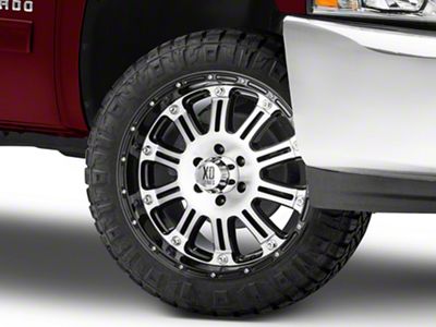 XD Hoss Gloss Black Machined 6-Lug Wheel; 22x9.5; 30mm Offset (07-13 Silverado 1500)