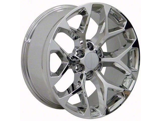 Snowflake Style Chrome 6-Lug Wheel; 22x9; 24mm Offset (07-13 Silverado 1500)