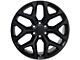 Snowflake Style Satin Black 6-Lug Wheel; 22x9; 24mm Offset (07-13 Silverado 1500)