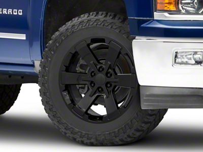 Rally Style Black 6-Lug Wheel; 22x9; 24mm Offset (14-18 Silverado 1500)