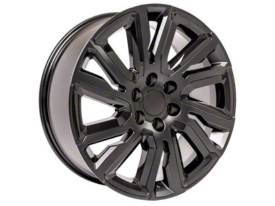 Next Gen Sierra Style Satin Black with Gloss Black Insert 6-Lug Wheel; 22x9; 28mm Offset (19-25 Sierra 1500)