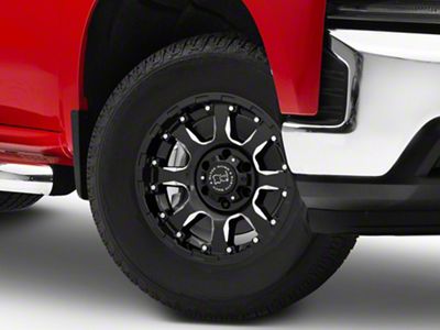 Black Rhino Sierra Gloss Black Milled 6-Lug Wheel; 17x9; -12mm Offset (19-25 Silverado 1500)