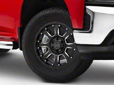 Black Rhino Sierra Gloss Black Milled 6-Lug Wheel; 18x9; 12mm Offset (19-25 Silverado 1500)