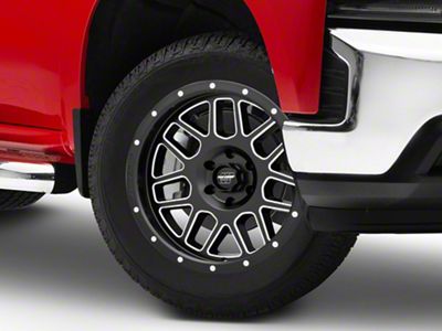 Pro Comp Wheels Vertigo Satin Black Milled 6-Lug Wheel; 20x9; -12mm Offset (19-24 Silverado 1500)