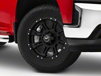 Raceline Raptor Black 6-Lug Wheel; 18x9; -6mm Offset (19-25 Silverado 1500)