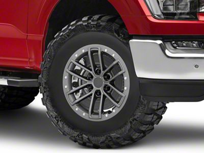 Raptor Beadlock Style Charcoal 6-Lug Wheel; 17x8.5; 34mm Offset (21-25 F-150)