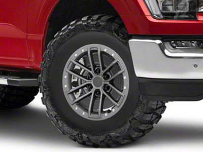 Raptor Beadlock Style Charcoal 6-Lug Wheel; 17x8.5; 34mm Offset (21-24 F-150)