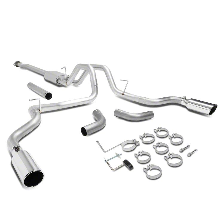 F150 Dual Exhaust System with Polished Tips; Rear Exit (1520 2.7L