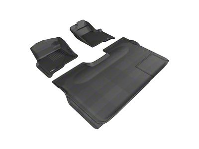 3D MAXpider KAGU Series All-Weather Custom Fit Front and Rear Floor Liners; Black (09-10 F-150 SuperCrew w/ Single Floor Post)