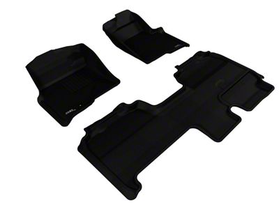 3D MAXpider KAGU Series All-Weather Custom Fit Front and Rear Floor Liners; Black (09-10 F-150 SuperCab)