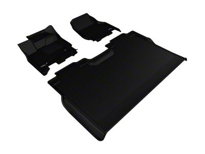 3D MAXpider KAGU Series All-Weather Custom Fit Front and Rear Floor Liners; Black (15-24 F-150 SuperCrew)