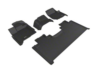 3D MAXpider KAGU Series All-Weather Custom Fit Front and Rear Floor Liners; Black (15-25 F-150 SuperCab)