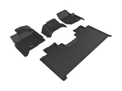 3D MAXpider KAGU Series All-Weather Custom Fit Front and Rear Floor Liners; Black (15-24 F-150 SuperCab)