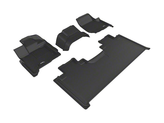 3D MAXpider KAGU Series All-Weather Custom Fit Front and Rear Floor Liners; Black (15-24 F-150 SuperCab)