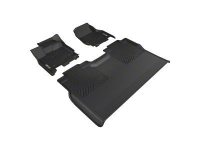 3D MAXpider Maxtrac Series All-Weather Custom Fit Front and Rear Floor Liners; Black (15-24 F-150 SuperCrew)