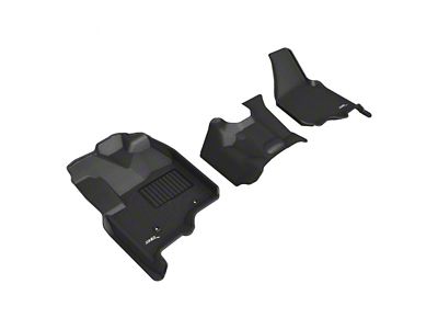 3D MAXpider KAGU Series All-Weather Custom Fit Front and Rear Floor Liners; Black (12-16 F-250 Super Duty SuperCab w/ Front Bench Seat)