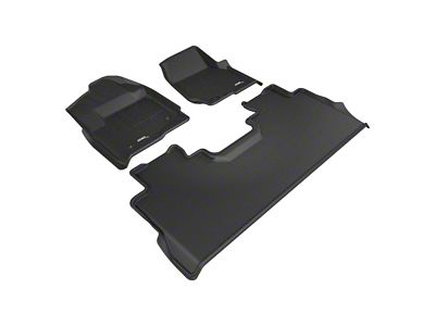 3D MAXpider KAGU Series All-Weather Custom Fit Front and Rear Floor Liners; Black (17-22 F-250 Super Duty SuperCrew w/ Front Bench Seat)