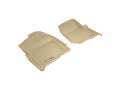 3D MAXpider KAGU Series All-Weather Custom Fit Front Floor Liners; Tan (17-25 F-250 Super Duty SuperCrew)
