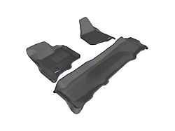 3D MAXpider KAGU Series All-Weather Custom Fit Front and Rear Floor Liners; Black (11-12 F-350 Super Duty SuperCrew)