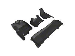 3D MAXpider KAGU Series All-Weather Custom Fit Front and Rear Floor Liners; Black (12-16 F-350 Super Duty SuperCrew w/ Front Bench Seat)