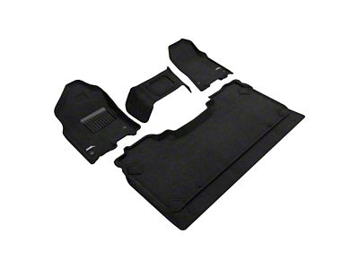 3D MAXpider Elegant Perfect Fit Carpet Front and Rear Floor Liners; Black (19-24 RAM 1500 Crew Cab w/ Front Bench Seat)