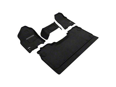 3D MAXpider Elegant Perfect Fit Carpet Front and Rear Floor Liners; Black (19-23 RAM 1500 Crew Cab w/ Front Bench Seat)