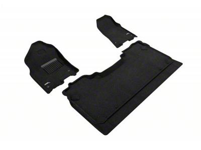 3D MAXpider Elegant Perfect Fit Carpet Front and Rear Floor Liners; Black (19-24 RAM 1500 Crew Cab w/ Front Bucket Seats)