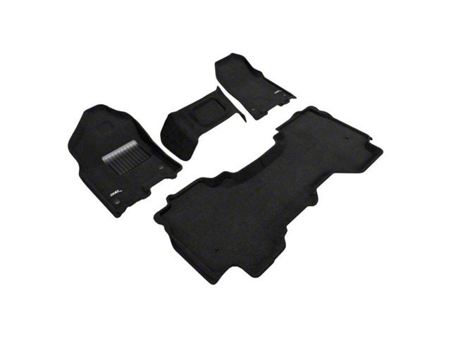 3D MAXpider Elegant Perfect Fit Carpet Front and Rear Floor Liners; Black (19-24 RAM 1500 Quad Cab w/ Front Bench Seat)