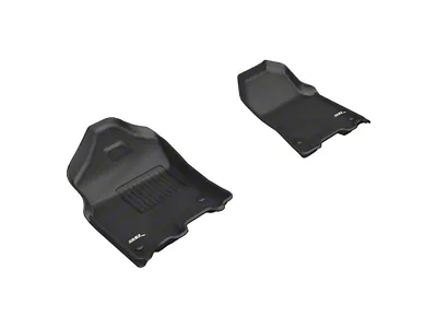 3D MAXpider KAGU Series All-Weather Custom Fit Front and Rear Floor Liners; Black (19-23 RAM 1500 Crew Cab w/ Front Bucket Seats)