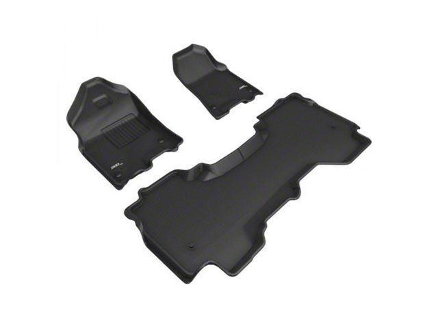 3D MAXpider KAGU Series All-Weather Custom Fit Front and Rear Floor Liners; Black (19-24 RAM 1500 Quad Cab w/ Front Bucket Seats)
