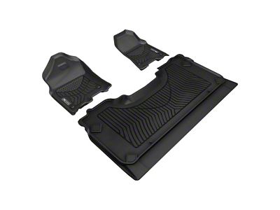 3D MAXpider Maxtrac Series All-Weather Custom Fit Front and Rear Floor Liners; Black (19-24 RAM 1500 Crew Cab w/ Front Bucket Seats)