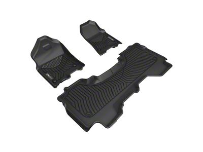 3D MAXpider Maxtrac Series All-Weather Custom Fit Front and Rear Floor Liners; Black (19-24 RAM 1500 Quad Cab w/ Front Bucket Seats)